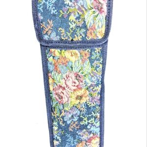 Vintage Floral Paisley Jaguar Curling Iron/Hair Care Travel Case 5" X 14"